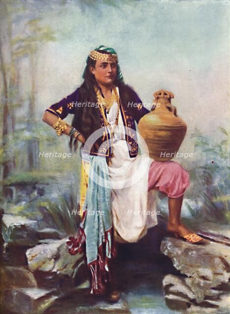 A Syrian girl at a spring, 1902. Artist: Unknown.