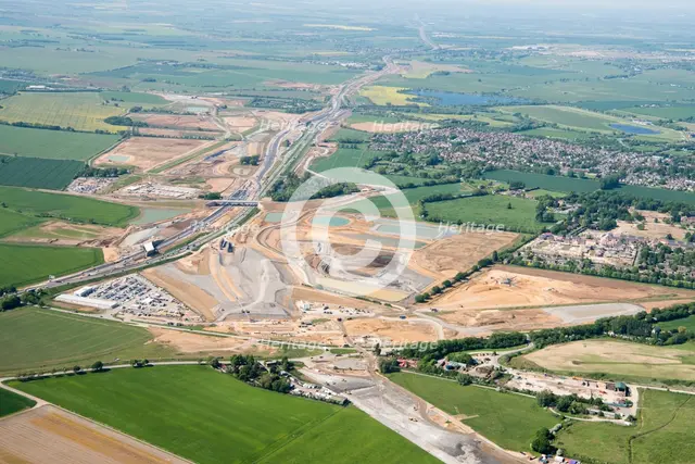 A14 Cambridge to Huntingdon road improvement scheme, Brampton, Cambridgeshire, 2018. Creator: Historic England.