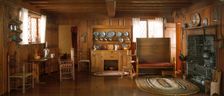 A1: Massachusetts Living Room and Kitchen, 1675-1700, United States, c. 1940. Creator: Narcissa Niblack Thorne