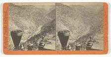 Am. River and Cañon from Cape Horn, River below Railroad 1,400 feet. 57 miles..., 1864/69. Creator: Alfred A. Hart
