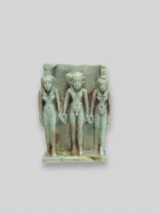 Amulet of Nephthys, Horus the Child, and Isis, Egypt, Late Period, Dynasty 26 (664-525 BCE). Creator: Unknown