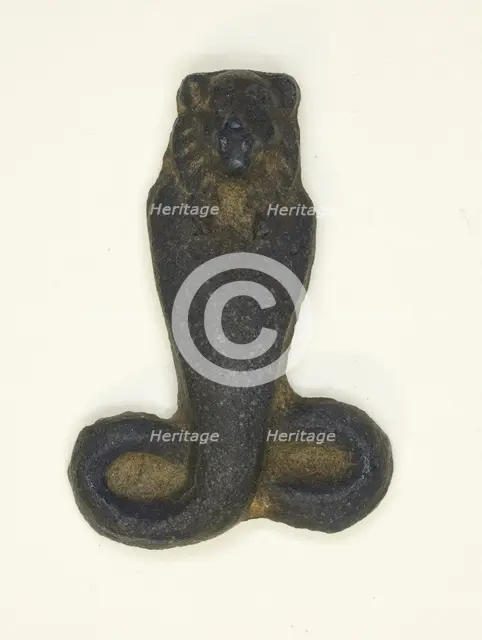 Amulet of a Cobra with Lioness Head, Egypt, Ptolemaic Period-Roman Period (?) (4th century BCE... Creator: Unknown.