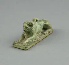 Amulet of a Crouching Lion, Egypt, Late Period, Dynasty 26 or later (664-525 BCE). Creator: Unknown