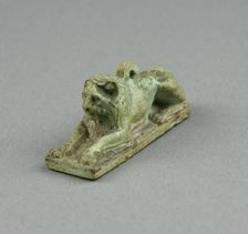 Amulet of a Crouching Lion, Egypt, Late Period, Dynasty 26 or later (664-525 BCE). Creator: Unknown