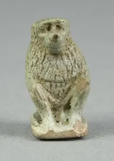Amulet of a Baboon, Egypt, Third Intermediate Period, Dynasty 21-25 (1070-656 BCE). Creator: Unknown