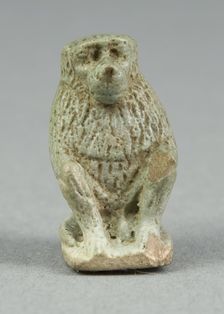 Amulet of a Baboon, Egypt, Third Intermediate Period, Dynasty 21-25 (1070-656 BCE). Creator: Unknown