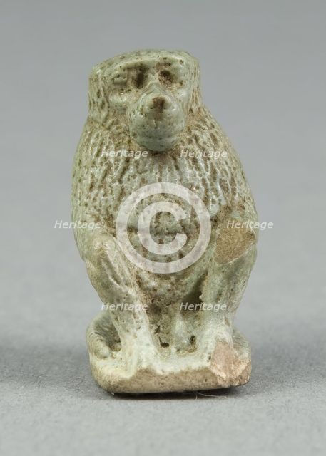 Amulet of a Baboon, Egypt, Third Intermediate Period, Dynasty 21-25 (1070-656 BCE). Creator: Unknown.
