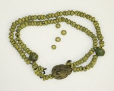 Amulet of a Duck (strung on beads), Egypt, New Kingdom or later (about 1550 BCE or later). Creator: Unknown