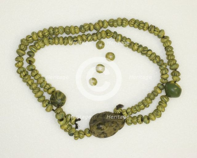 Amulet of a Duck (strung on beads), Egypt, New Kingdom or later (about 1550 BCE or later). Creator: Unknown.
