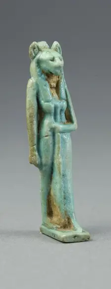 Amulet of a Lion-Headed Goddess Holding a Scepter, Egypt, Third Intermediate Period, Dynasties 21... Creator: Unknown