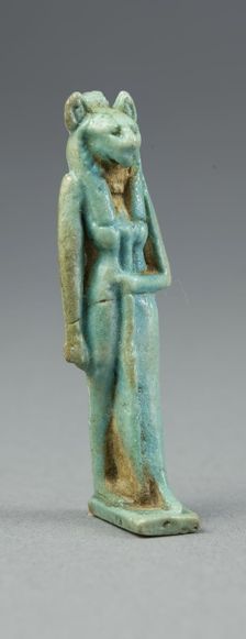 Amulet of a Lion-Headed Goddess Holding a Scepter, Egypt, Third Intermediate Period, Dynasties 21... Creator: Unknown