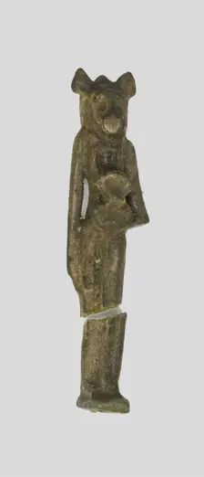 Amulet of a Lion-headed Goddess Holding an Aegis, Egypt, Late Period-Ptolemaic Period (?) (7th-1st.. Creator: Unknown