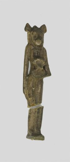 Amulet of a Lion-headed Goddess Holding an Aegis, Egypt, Late Period-Ptolemaic Period (?) (7th-1st.. Creator: Unknown