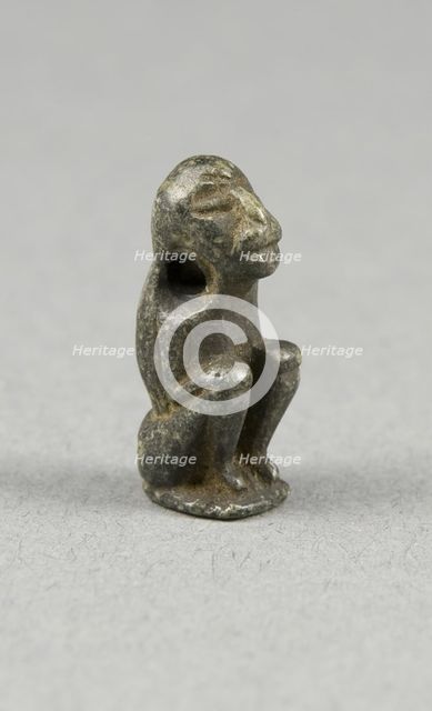 Amulet of a Seated Ape, Egypt, Middle Kingdom (?) (about 1700 BCE). Creator: Unknown.