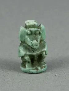 Amulet of a Seated Baboon, Egypt, Late Period, Dynasty 26-31 (664-332 BCE). Creator: Unknown