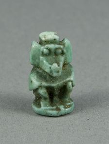 Amulet of a Seated Baboon, Egypt, Late Period, Dynasty 26-31 (664-332 BCE). Creator: Unknown
