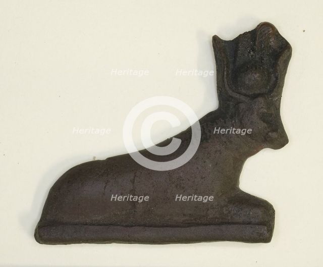 Amulet of a Reclining Cow, Egypt, Third Intermediate Period, Dynasty 21-25 (1070-656 BCE). Creator: Unknown.