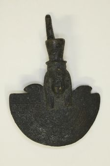 Amulet of an Aegis with the Head of the Goddess, Egypt, Third Intermediate Period-Late Period... Creator: Unknown