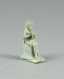 Amulet of Isis Holding Horus, Egypt, Late Period-Ptolemaic (7th to 1st centuries BCE). Creator: Unknown