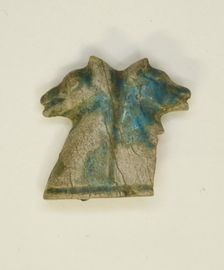 Amulet of Two Back to Back Canine Heads, Egypt, First Intermediate Period? (about 2160 BCE). Creator: Unknown