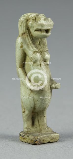 Amulet of Taweret, Egypt, Third Intermediate Period-Late Period (about 1069-332 BCE). Creator: Unknown.