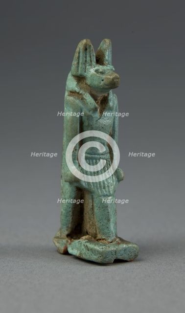 Amulet of the God Anubis, Egypt, Late Period, Dynasties 26-31 (664-332 BCE). Creator: Unknown.