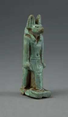 Amulet of the God Anubis, Egypt, Late Period, Dynasties 26-31 (664-332 BCE). Creator: Unknown