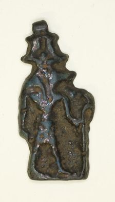 Amulet of the God Anubis wearing Atef Crown, Egypt, Late Period (about 664-332 BCE). Creator: Unknown