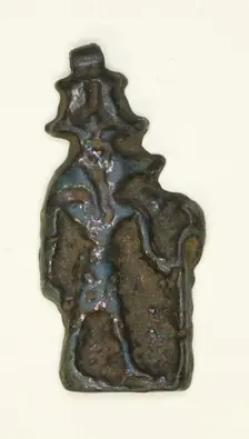 Amulet of the God Anubis wearing Atef Crown, Egypt, Late Period (about 664-332 BCE). Creator: Unknown