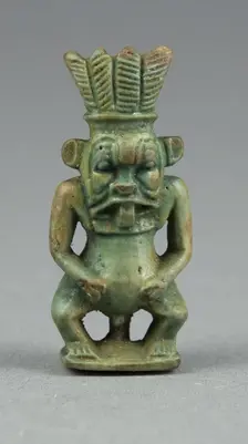 Amulet of the God Bes, Egypt, Third Intermediate Period, Dynasty 21-25 (1070-656 BCE). Creator: Unknown