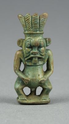 Amulet of the God Bes, Egypt, Third Intermediate Period, Dynasty 21-25 (1070-656 BCE). Creator: Unknown