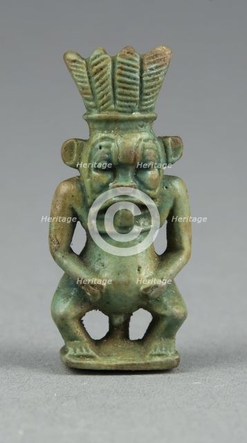 Amulet of the God Bes, Egypt, Third Intermediate Period, Dynasty 21-25 (1070-656 BCE). Creator: Unknown.