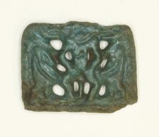 Amulet of the God Bes Flanked by the Goddess Taweret (Thoeris), Egypt, Third Intermediate Period... Creator: Unknown