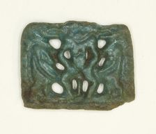 Amulet of the God Bes Flanked by the Goddess Taweret (Thoeris), Egypt, Third Intermediate Period... Creator: Unknown