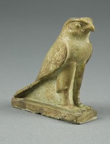 Amulet of the God Horus as a Falcon, Egypt, Late Period-Ptolemaic Period (664-30 BCE). Creator: Unknown