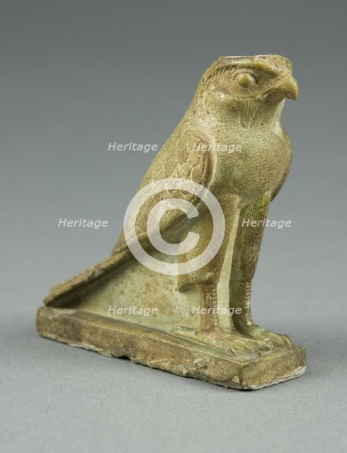 Amulet of the God Horus as a Falcon, Egypt, Late Period-Ptolemaic Period (664-30 BCE). Creator: Unknown.