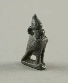 Amulet of the God Horus as a Falcon with Double Crown, Egypt, Late Period, Dynasty 26-31 (664... Creator: Unknown