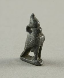 Amulet of the God Horus as a Falcon with Double Crown, Egypt, Late Period, Dynasty 26-31 (664... Creator: Unknown