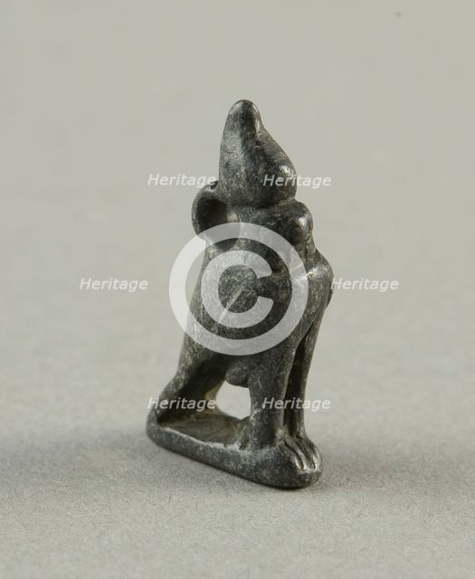 Amulet of the God Horus as a Falcon with Double Crown, Egypt, Late Period, Dynasty 26-31 (664... Creator: Unknown.