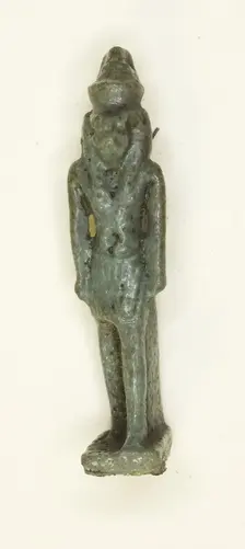 Amulet of the God Horus (?) with Double Crown, Egypt, Late Period, Dynasty 26-31 (664-332 BCE). Creator: Unknown