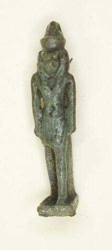 Amulet of the God Horus (?) with Double Crown, Egypt, Late Period, Dynasty 26-31 (664-332 BCE). Creator: Unknown
