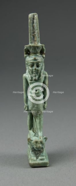 Amulet of the God Nefertem, Egypt, Third Intermediate Period, Dynasty 21-25 (1070-656 BCE). Creator: Unknown.