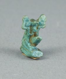 Amulet of the God Shu with Disk, Egypt, Late Period-Ptolemaic (about 7th-1st century BCE). Creator: Unknown