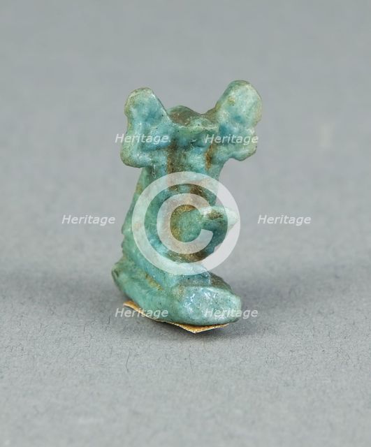 Amulet of the God Shu with Disk, Egypt, Late Period-Ptolemaic (about 7th-1st century BCE). Creator: Unknown.