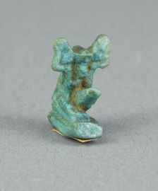 Amulet of the God Shu with Disk, Egypt, Late Period-Ptolemaic (about 7th-1st century BCE). Creator: Unknown