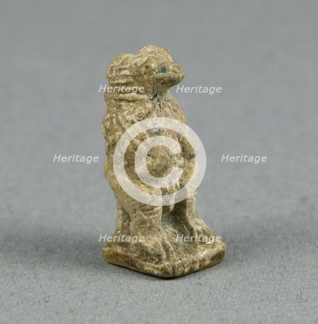 Amulet of the God Thoth as a Seated Baboon, Egypt, Late Period (?), Dynasties 26-31 (664-332 BCE). Creator: Unknown.