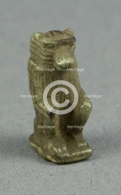 Amulet of the God Thoth as a Seated Baboon, Egypt, Late Period, Dynasties 26-31 (664-332 BCE). Creator: Unknown.