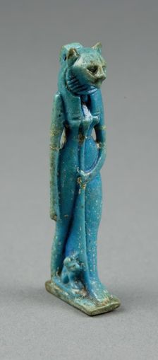 Amulet of the Goddess Bastet (?), Egypt, Third Intermediate Period, Dynasty 21-25 (1070-656 BCE). Creator: Unknown