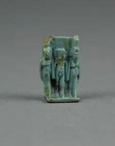 Amulet of the Goddesses Isis and Nephthys with Horus Standing Between, Egypt, Third Intermediate... Creator: Unknown