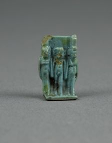 Amulet of the Goddesses Isis and Nephthys with Horus Standing Between, Egypt, Third Intermediate... Creator: Unknown